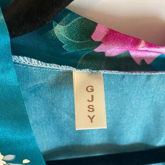 Japanese Inspired Kimono Robe - Green Floral OS - Picture 3 of 3